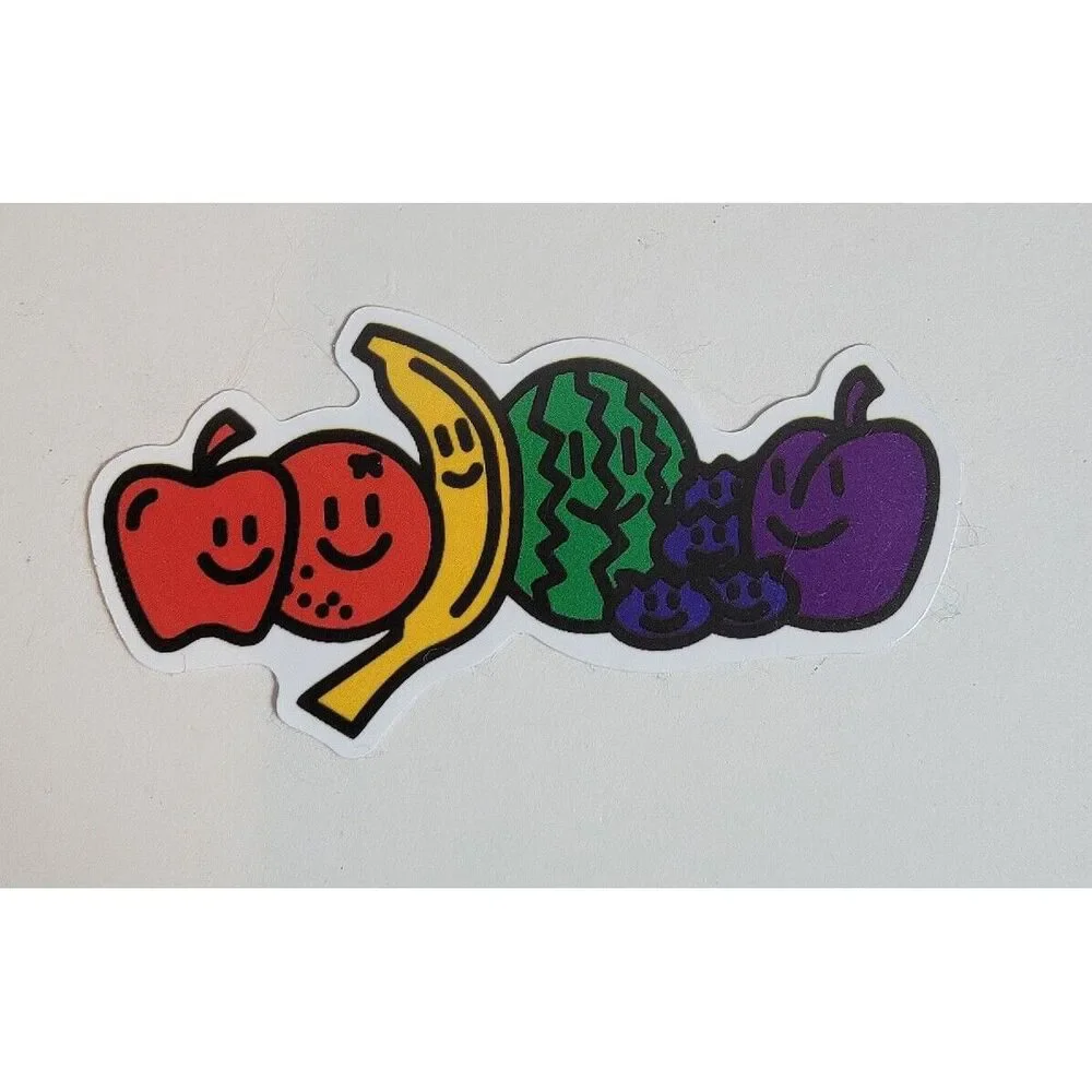 LGBTQ Pride Rainbow Sticker Decal Multi Color Fruit Banana Apple Melon Berries